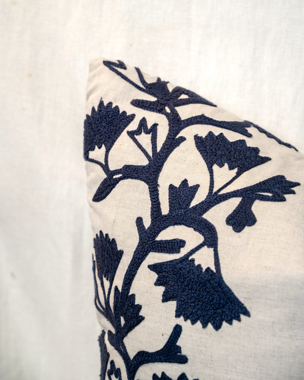 Embroidered Floral Pillow