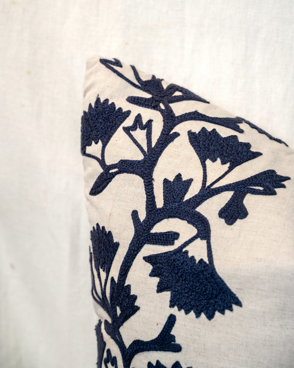 Embroidered Floral Pillow