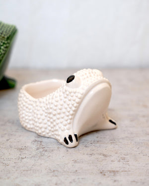 White Ceramic Frog