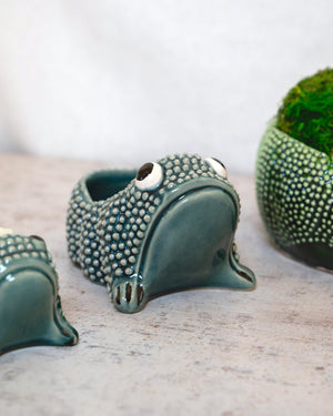 Blue Ceramic Frog