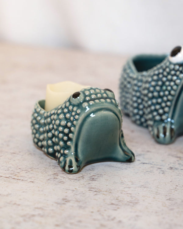 Blue Ceramic Frog