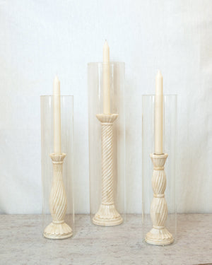 Tall Column Bone Candle Stick Holder