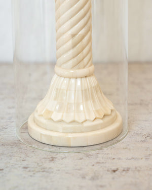Tall Column Bone Candle Stick Holder