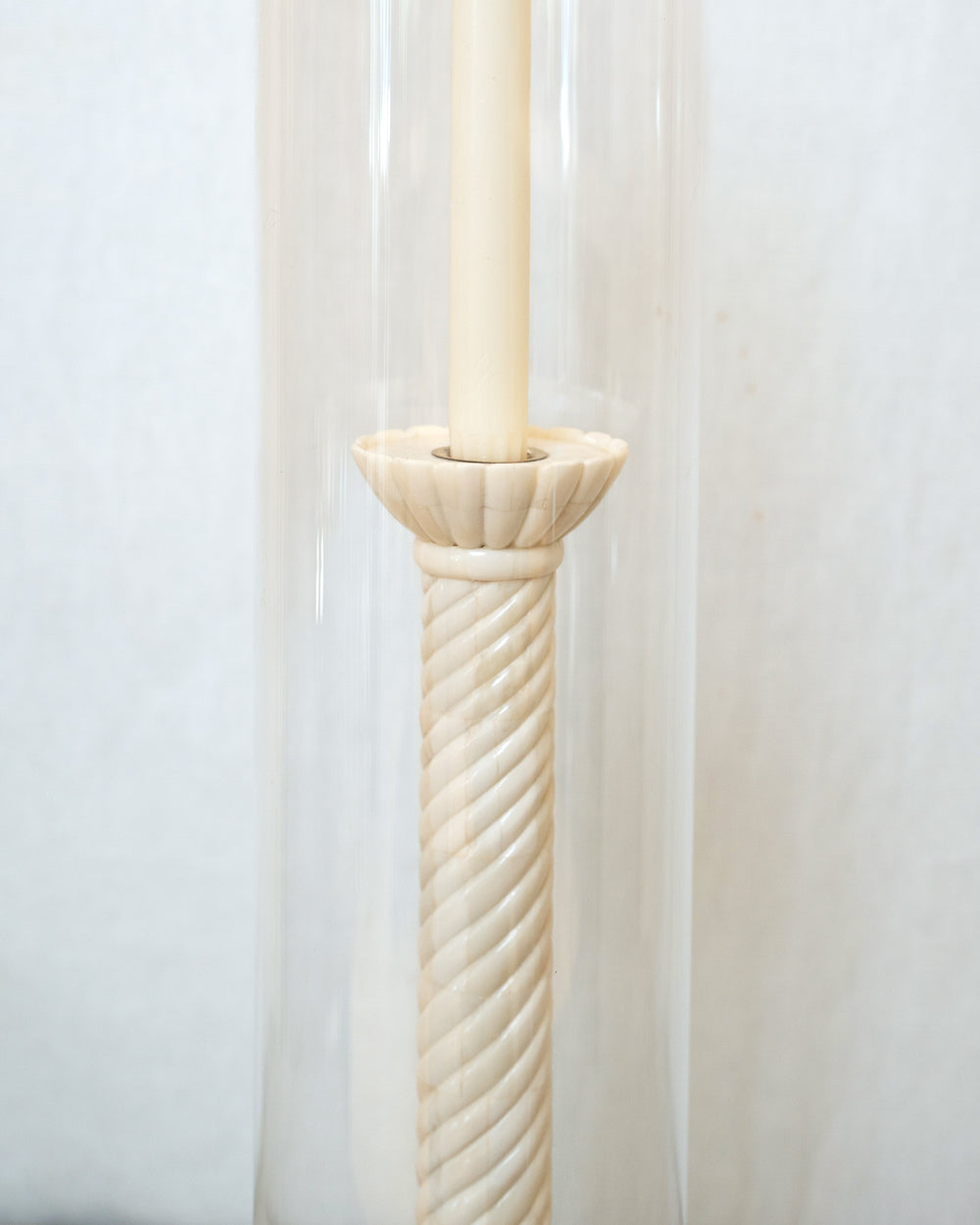 Tall Column Bone Candle Stick Holder