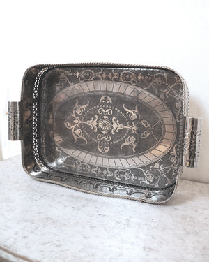 Polished Nickel Embossed Tray