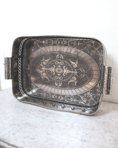 Polished Nickel Embossed Tray