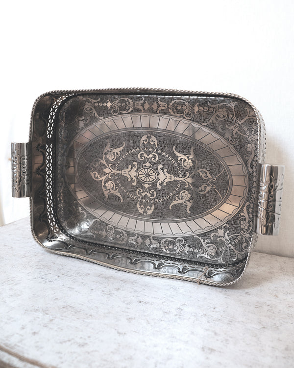 Polished Nickel Embossed Tray