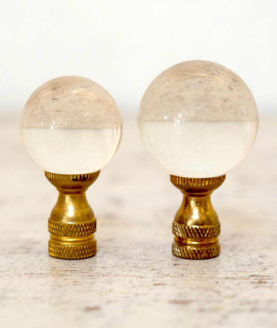 Clear Gold Base Finial