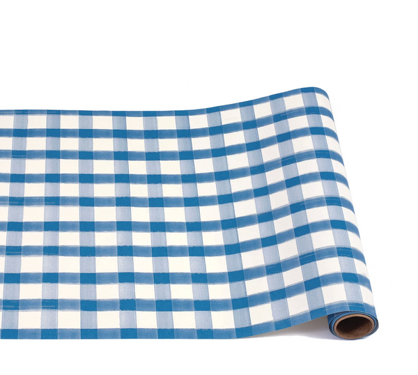 Blue Check Paper Runner