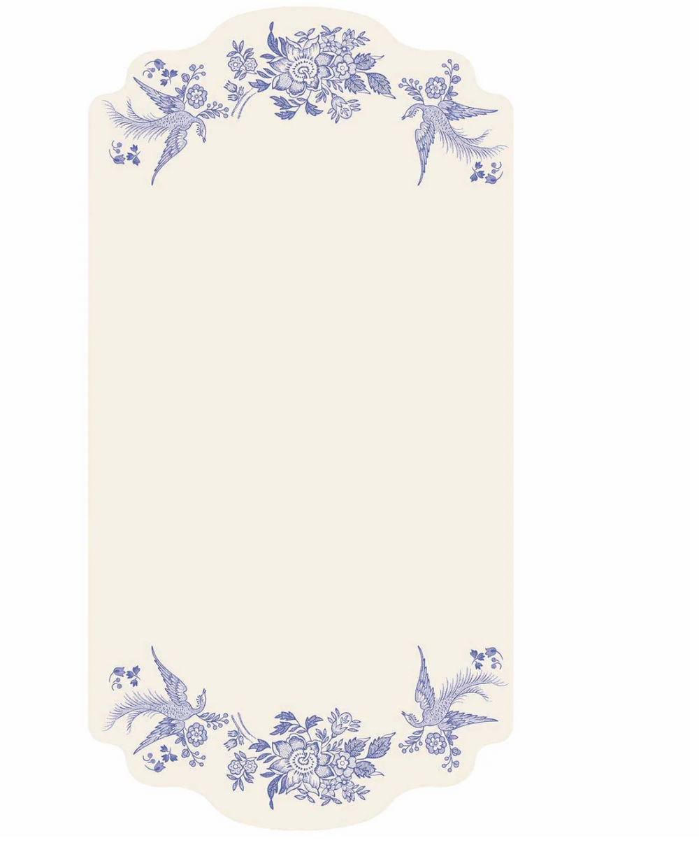 Blue Asiatic Table Cards