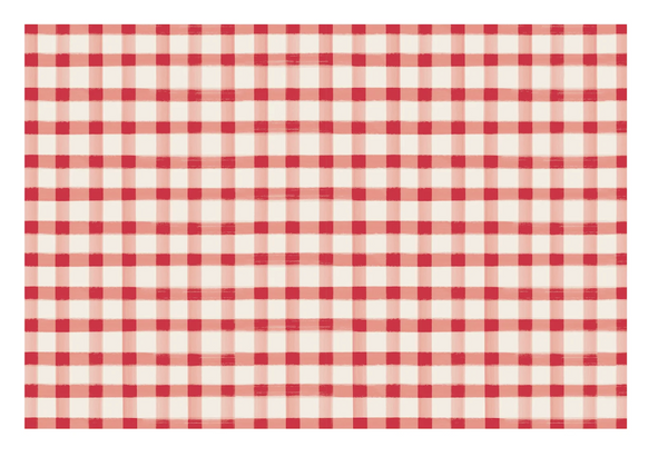 Red Painted Check Paper Placemats