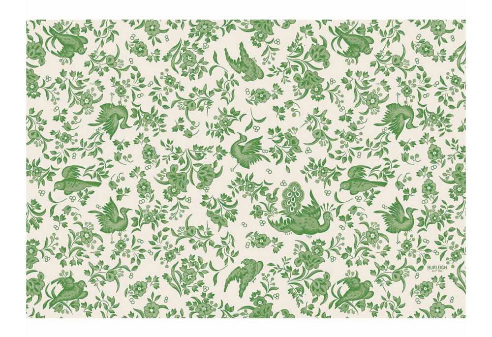 Green Regal Peacock Paper Placemats