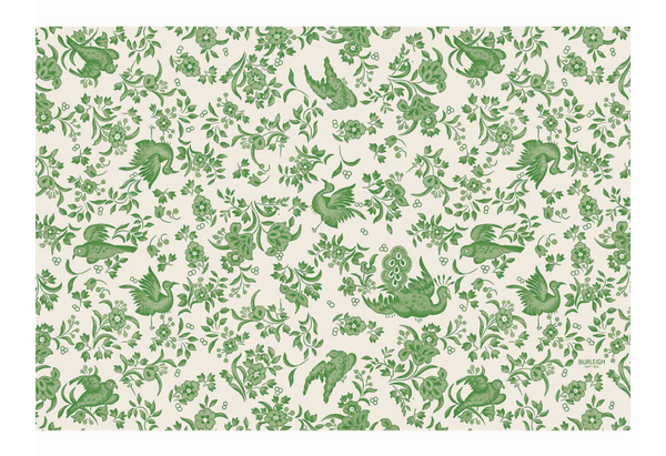 Green Regal Peacock Paper Placemats
