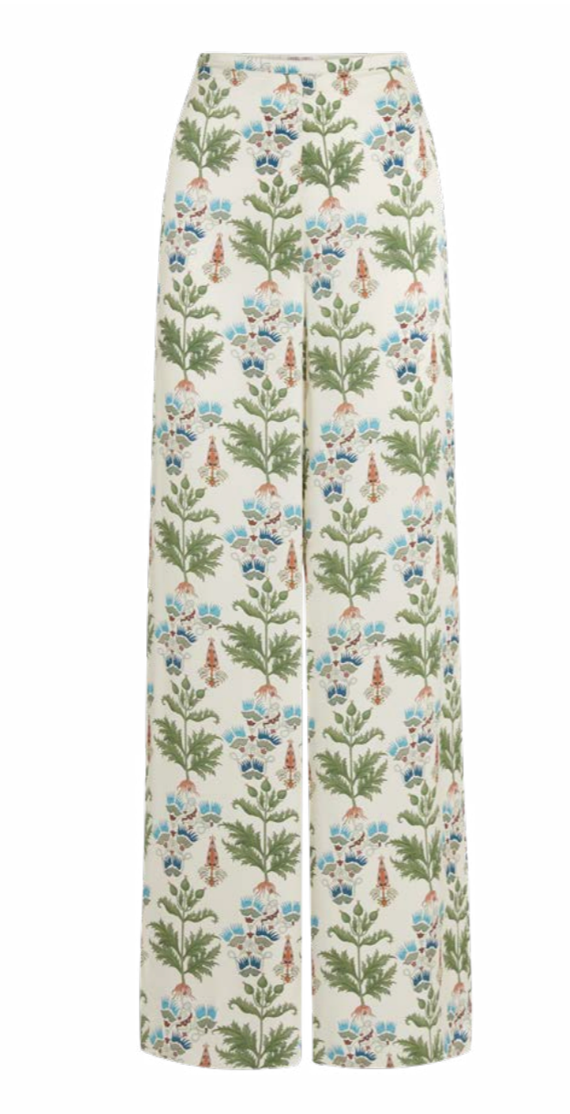 Persian Botanic Blair Ivory Silk Pants