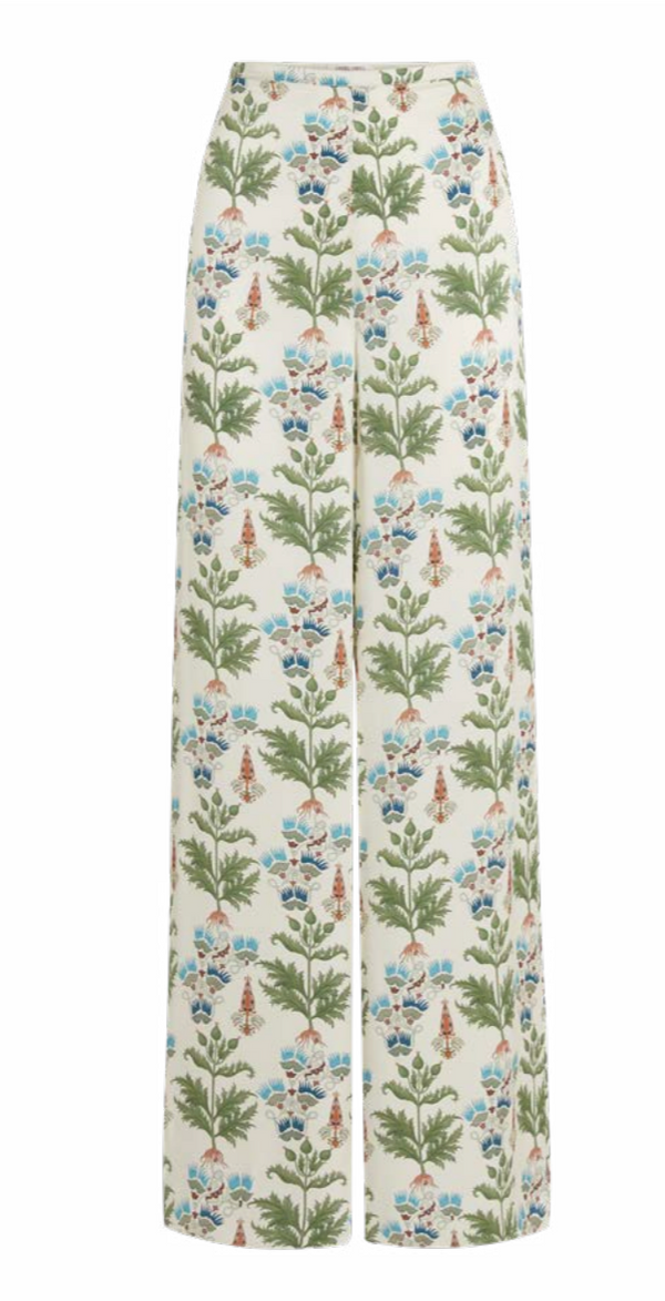 Persian Botanic Blair Ivory Silk Pants