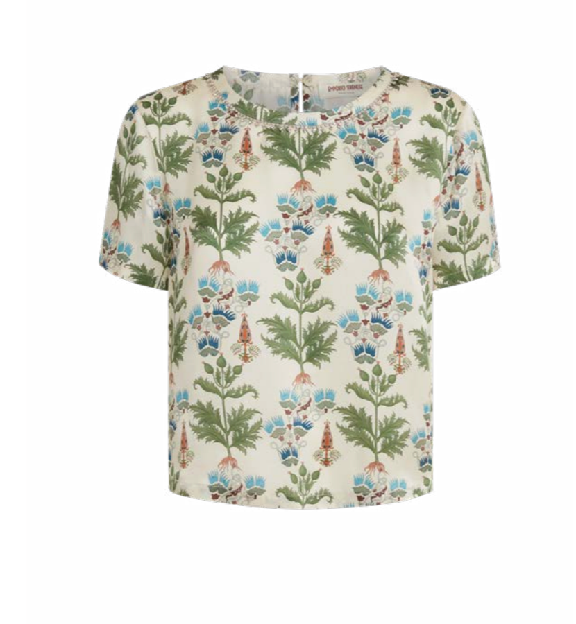 Persian Botanic Gabrielle Ivory Silk Top