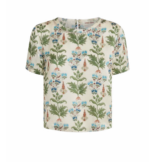 Persian Botanic Gabrielle Ivory Silk Top