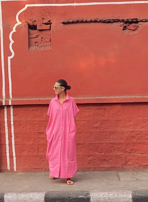 Rose Check Shirt Caftan