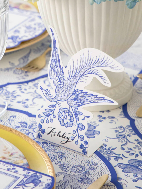 Blue Asiatic Pheasants Place Cards