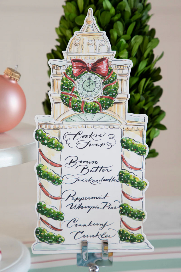 Holiday Clock Tower Table Cards