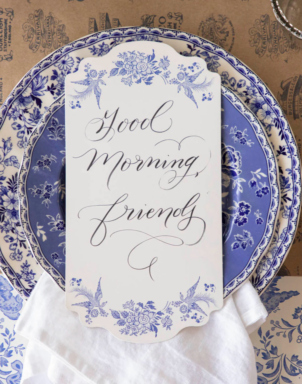 Blue Asiatic Table Cards