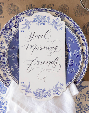 Blue Asiatic Table Cards