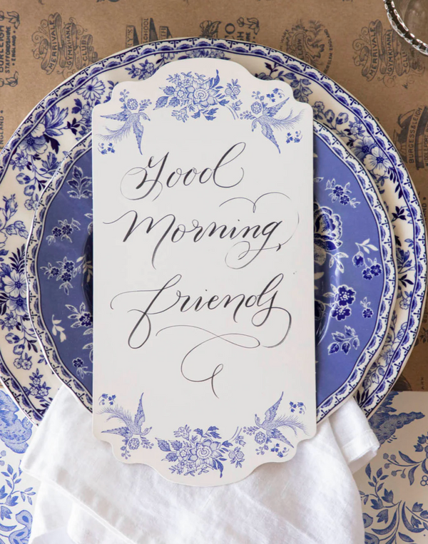 Blue Asiatic Table Cards