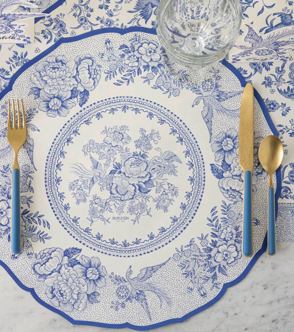 Blue Asiatic Pheasants Die-Cut Paper Placemats
