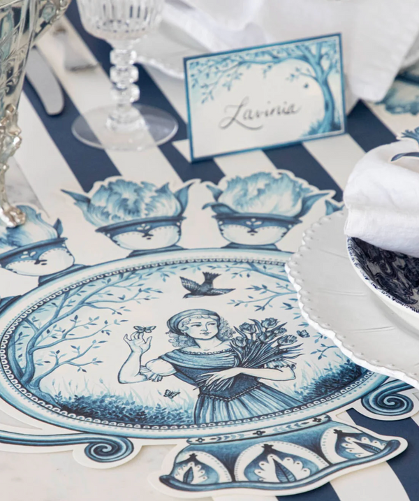 Indigo Meadow Die-Cut Paper Placemats