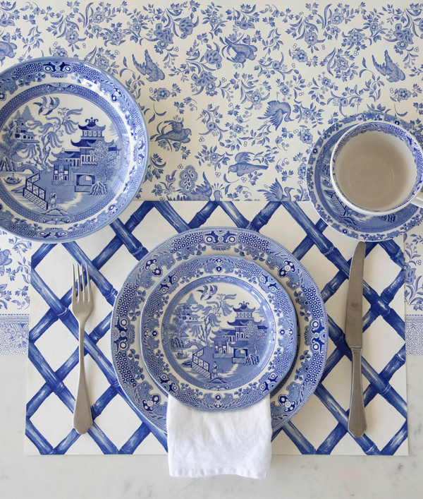 Blue Peacock Paper Runner