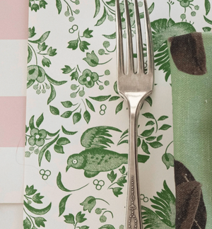 Green Regal Peacock Paper Placemats