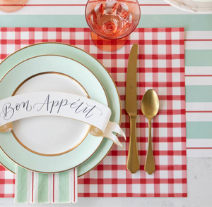 Red Painted Check Paper Placemats