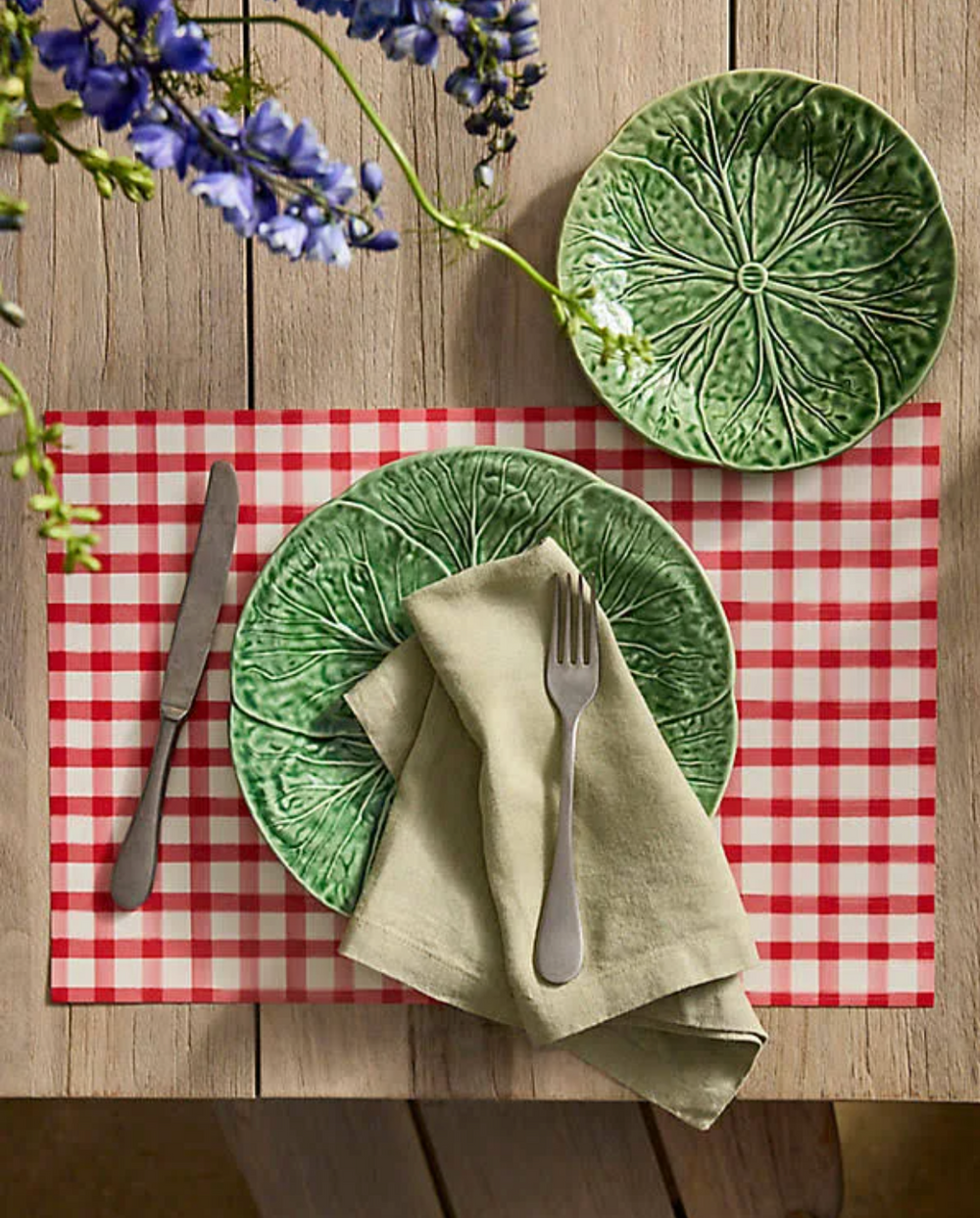 Red Painted Check Paper Placemats