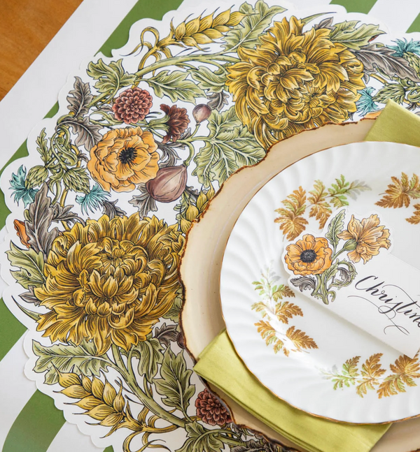 Autumn Acanthus Wreath Die-Cut Paper Placemats