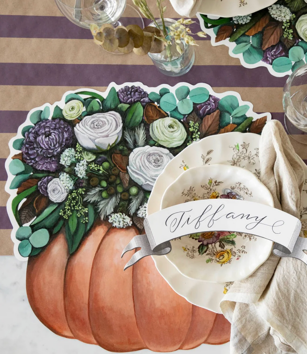 Pumpkin Posey Paper Placemats