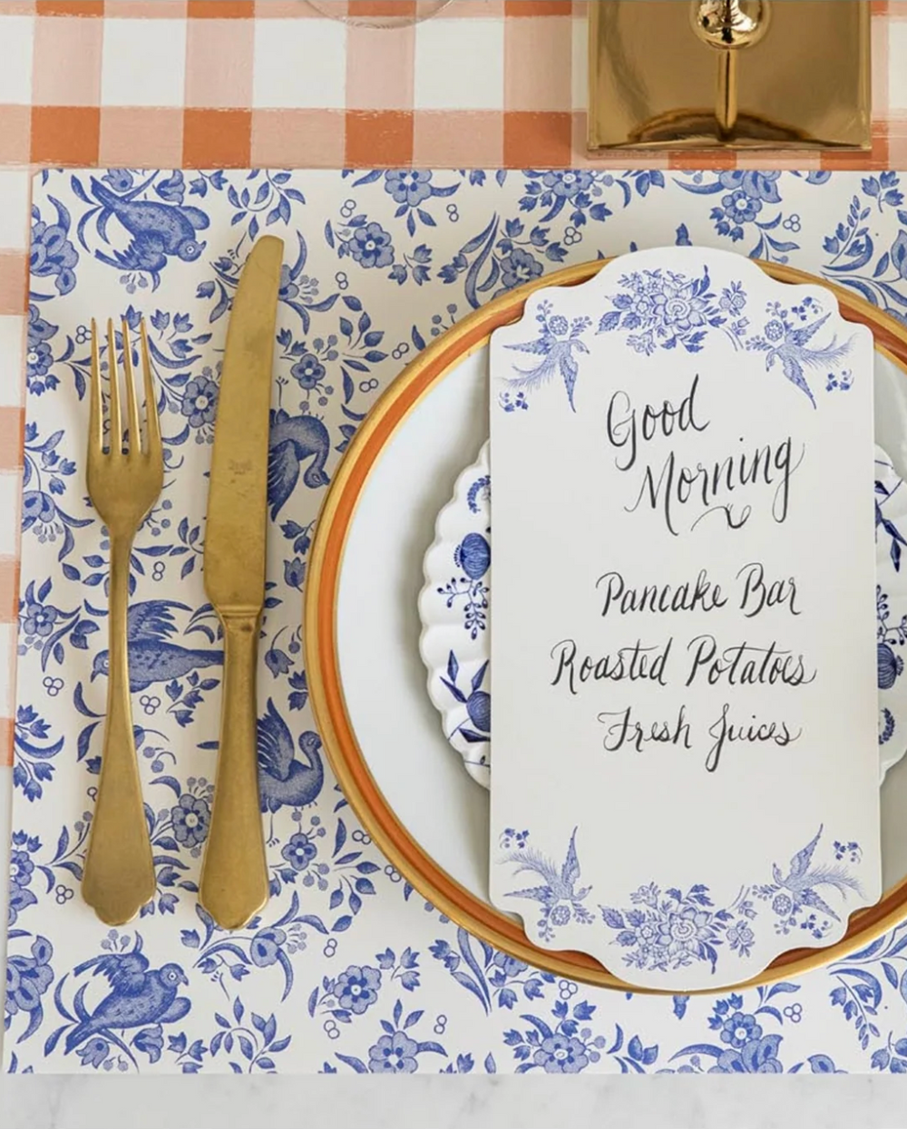 Blue Regal Peacock Paper Placemats