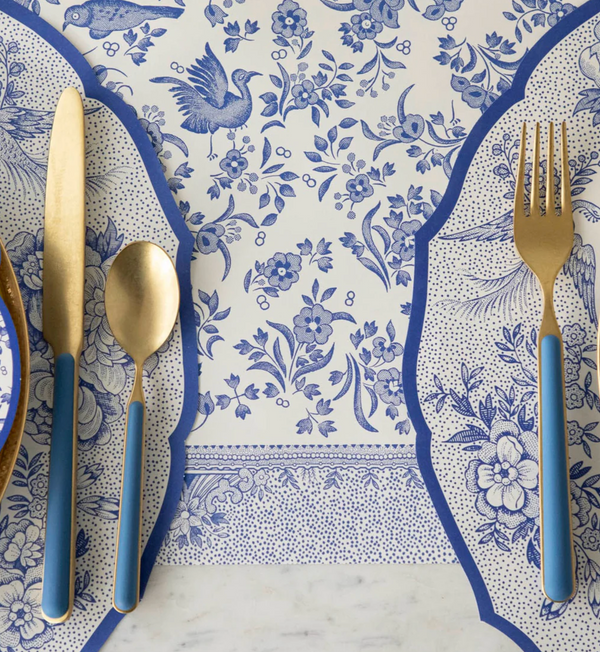 Blue Peacock Paper Runner