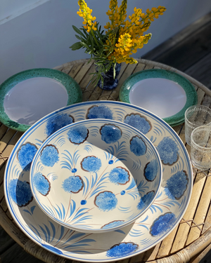 Blue Flower Serving Bowl