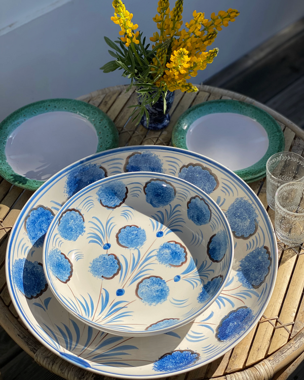 Blue Flower Serving Bowl