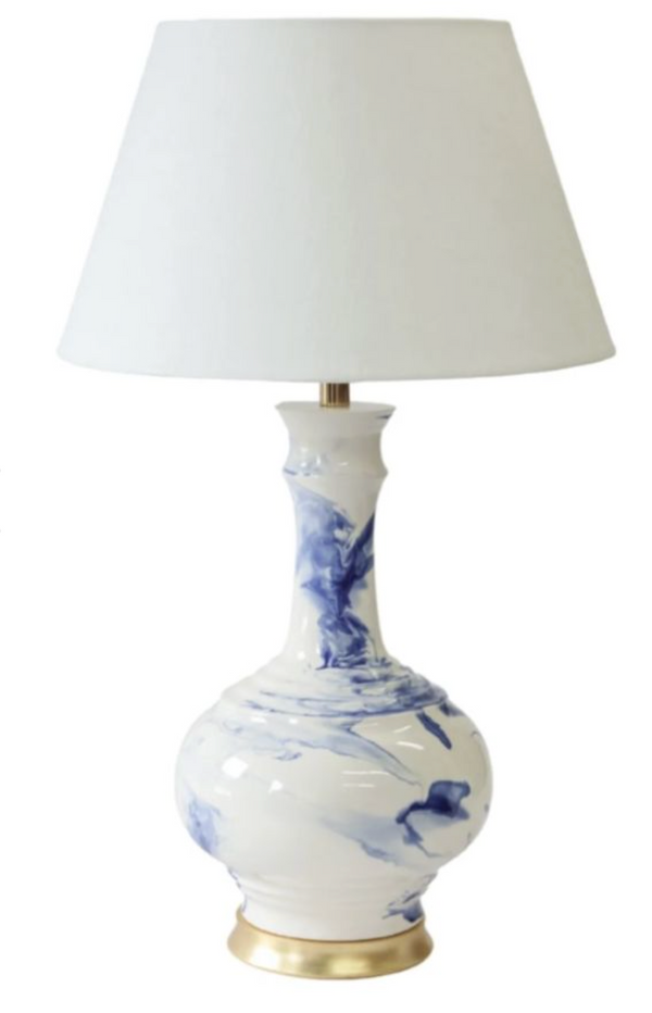 Chai Navy Marbled Table Lamp