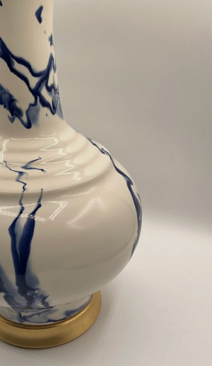 Chai Navy Marbled Table Lamp