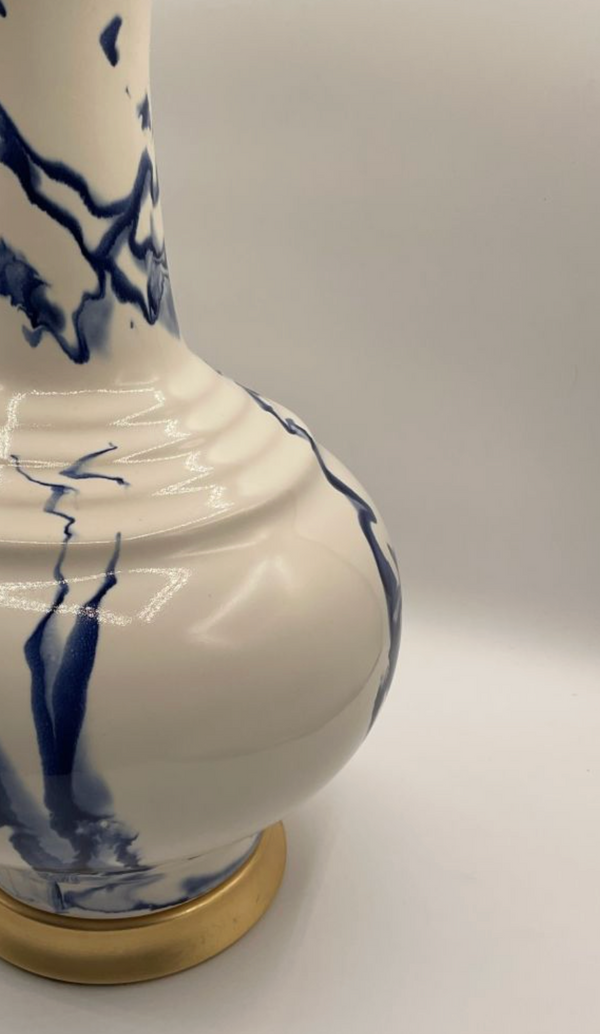 Chai Navy Marbled Table Lamp