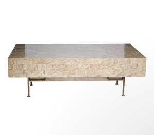 50s French Coffee Table with Iron Base