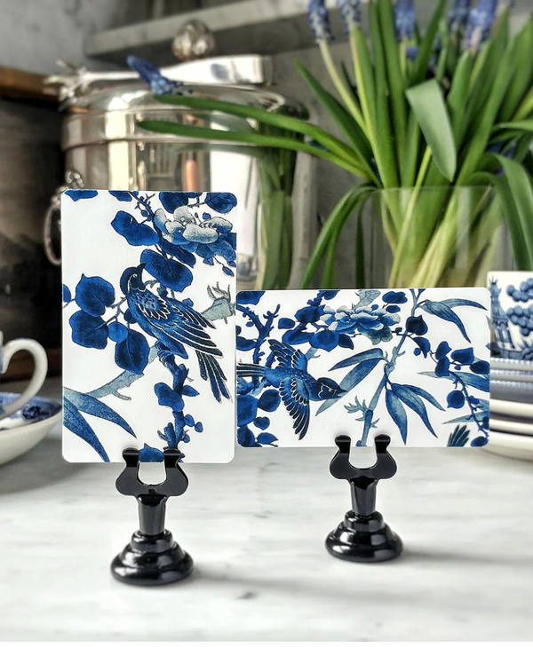 Blue & White - Place Cards - Upright