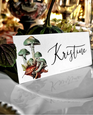 Verdigris Mushrooms - Place Cards - Laydown