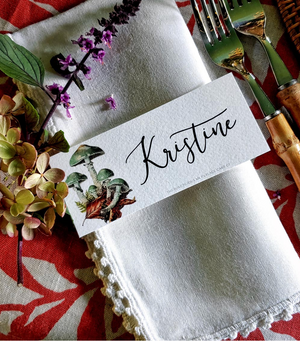 Verdigris Mushrooms - Place Cards - Laydown