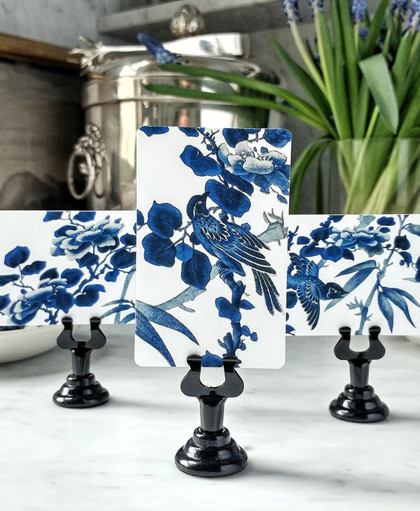 Blue & White - Place Cards - Upright