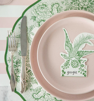 Green Asiatic Pheasants Die-Cut Paper Placemats