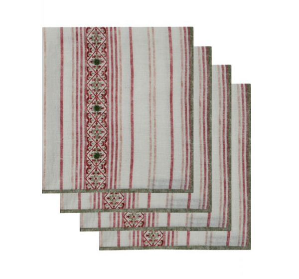 Amagansett Napkin Red- Set of 4