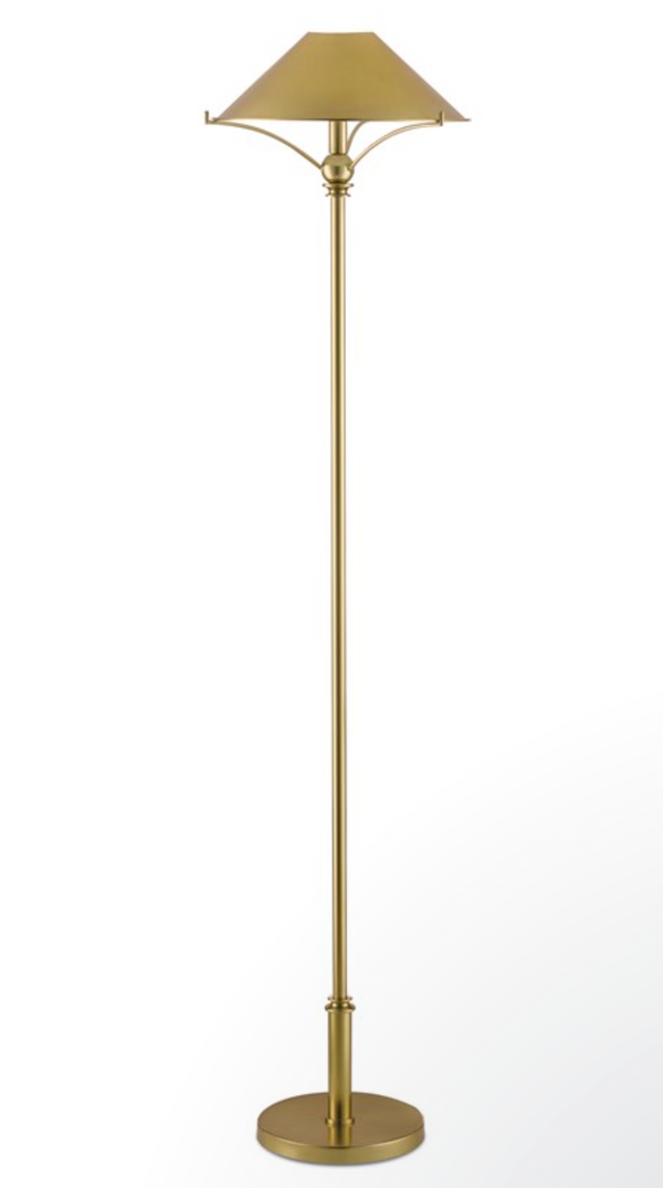 Globe Polished Brass Floor Lamp